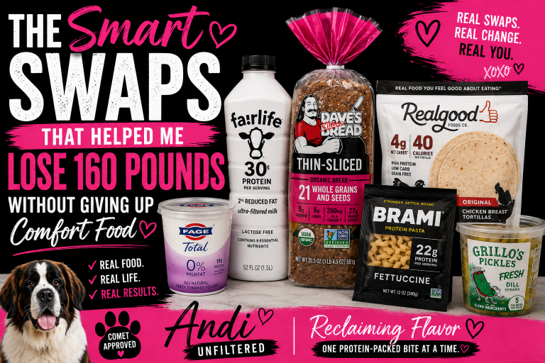 High-protein food swaps that helped Andi Unfiltered lose 160 pounds without giving up comfort food
