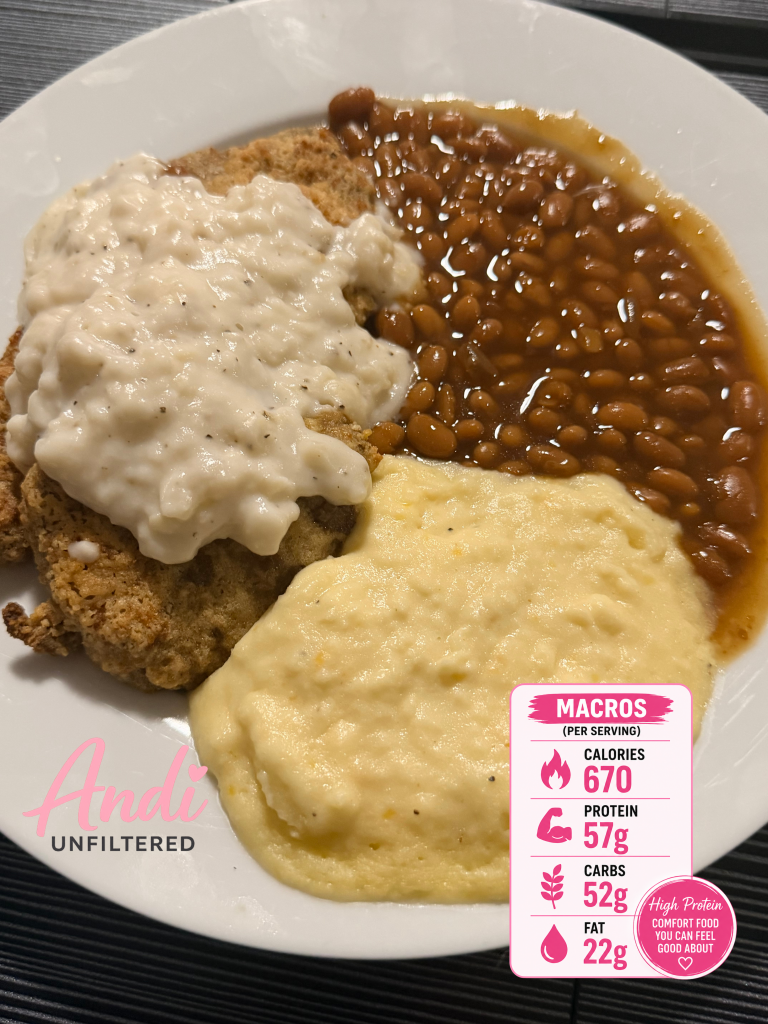High-Protein Country Fried Steak 57 g protein