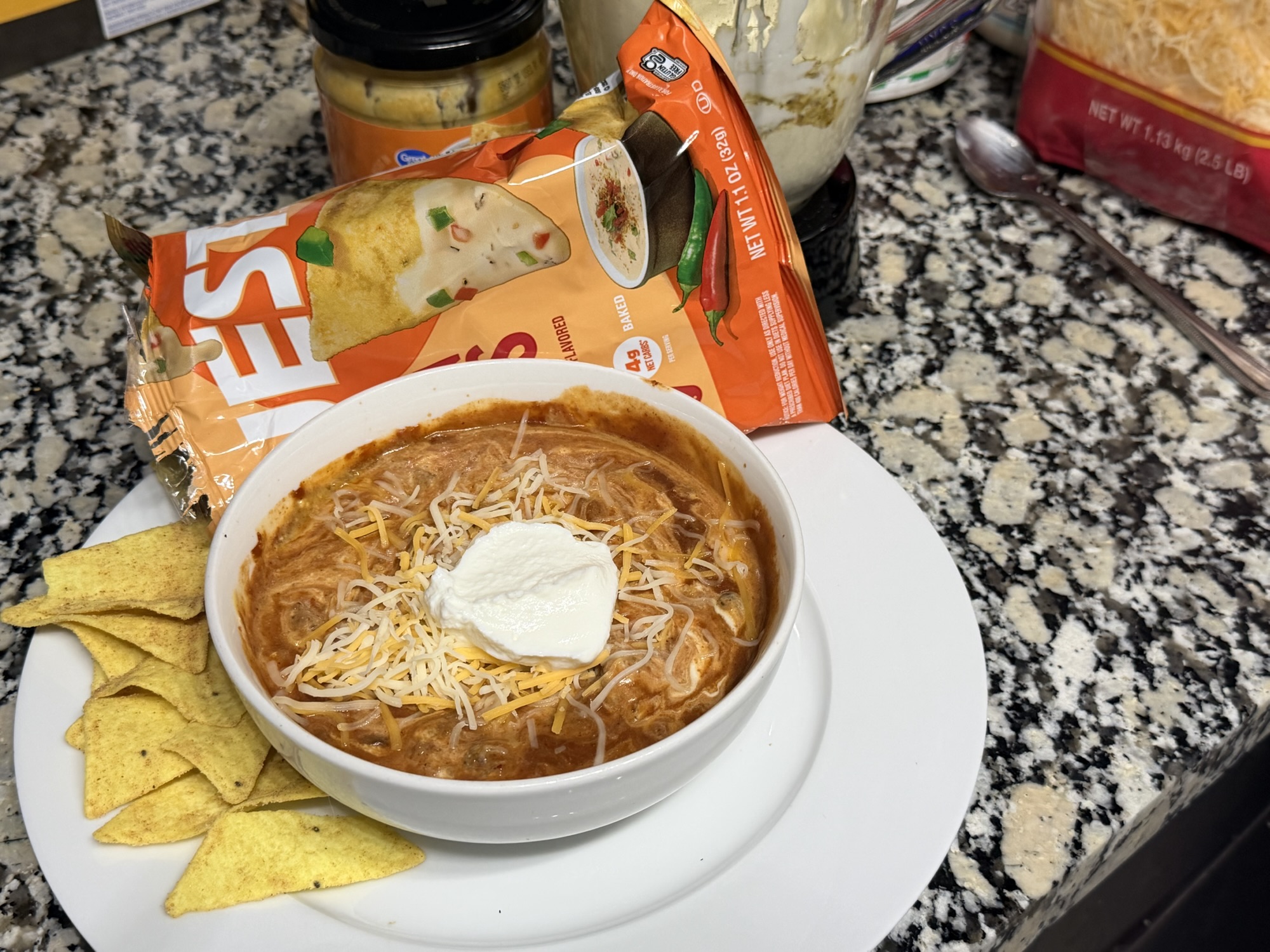 High Protein Chili Queso Dip