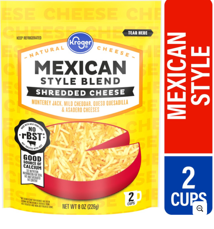 Kroger Shredded Mexican Cheese Delivery or Pickup Near Me | Instacart